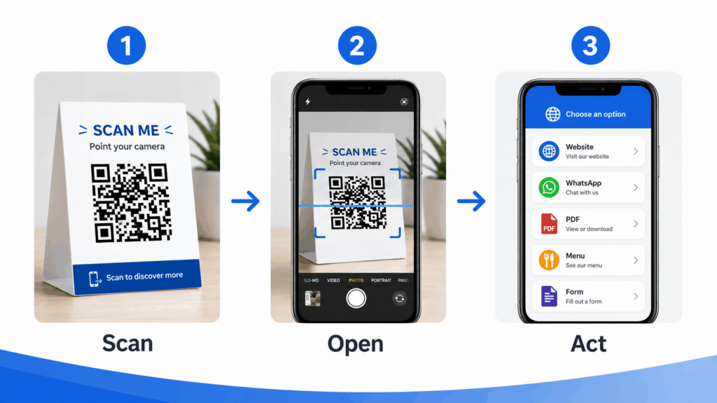 How a QR code works from scan to digital destination